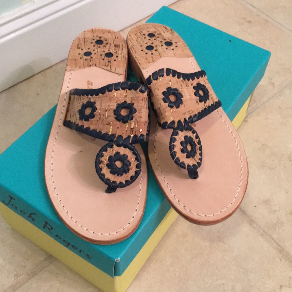 Jack Rogers Navy & Cork Sandals